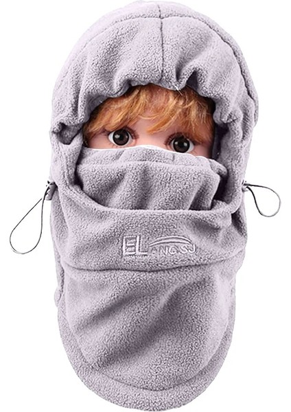 Açık Gri Tarzı Çocuklar Kış Kap Sıcak Tam Yüz Kayak Şapka Balaclava Hood Şapka Moda Kalınlaşmış Polar Termal Rüzgar Geçirmez Boyun Atkı Kap (Yurt Dışından) fırsatları
