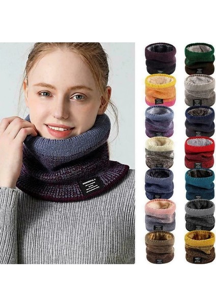 Şarap Tarzı Kış Eşarp Erkekler Için Polar Yüzük Bandana Örme Sıcak Katı Eşarp Kadın Boyun Isıtıcı Kalın Kaşmir Sıcak Mendil Kayak Maskesi (Yurt Dışından)