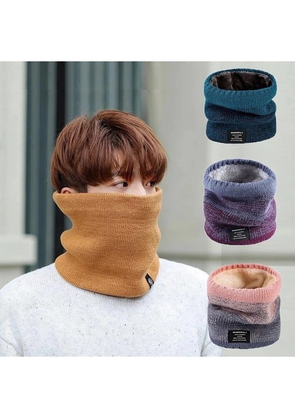 Şarap Tarzı Kış Eşarp Erkekler Için Polar Yüzük Bandana Örme Sıcak Katı Eşarp Kadın Boyun Isıtıcı Kalın Kaşmir Sıcak Mendil Kayak Maskesi (Yurt Dışından)