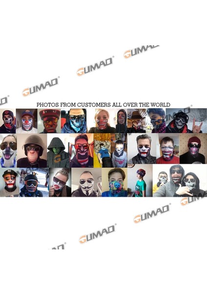 HR040714 Stili Yarım Maske Joker Baskılı Bandana Tüp Eşarp Boyun Isıtıcı Körüğü Yürüyüş Kayak Bisiklet Cadılar Bayramı Partisi Yüz Kapağı Erkekler Wome Yeni (Yurt Dışından)