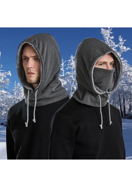 Siyah Stil Su Geçirmez Termal Polar Yün Şapka Kapşonlu Boyun Isıtıcı Yürüyüş Atkılar Yeni Moda Sıcak Kap Kış Erkek Kadın Şapka (Yurt Dışından) modelleri