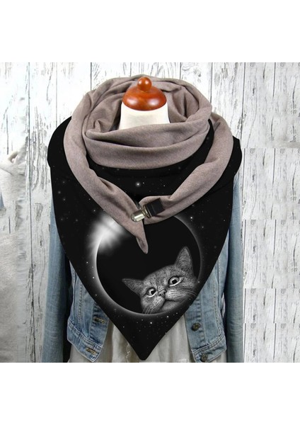 No.30 Tarzı Evrensel Sonbahar Kış Sıcak Rüzgar Geçirmez Kedi Baskılar Çift Katmanlı Toka Eşarp Yeni Tasarımcı Kadın Modası Bufanda (Yurt Dışından) indirimleri