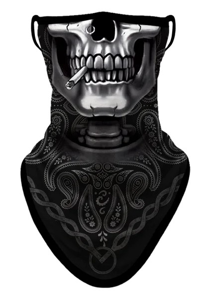 SA210027 Stili 3D Paisley Kafatası Yüz Maskesi Bandana Nefes Alabilir Sporlar Anonim Bandanalar Korkunç Maske Kayak Üçgen Eşarp Yürüyüş Koşu Boyun Körüğü (Yurt Dışından)
