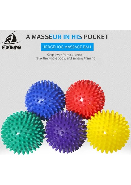 Mavi Stil Fdbro 7cm Taban Kirpi Duyusal Eğitim Topu Kavrama Fitness Pvc El Ayak Masaj Topu Taşınabilir Fizyoterapi Topu (Yurt Dışından)