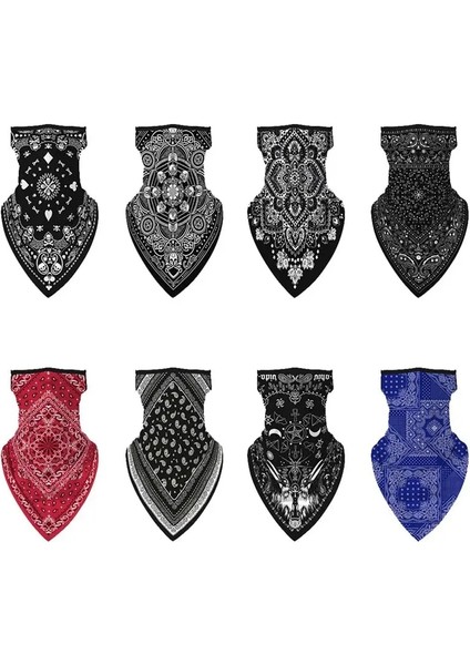 No.5 Tarzı Unisex Men Women Face Scarf Bandana Ear Loops Face Balaclava Neck Gaiters Digital Printed Windproof Thin Wrap Scarf (Yurt Dışından) fırsatları