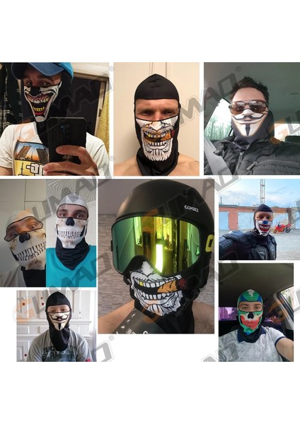 No.3 Tarzı Kış Isıtıcı Balaclava Ork Palyaço Joker Yürüyüş Tam Maske Yüz Eşarp Koşu Bisiklet Avcılık Snowboard Kask Liner Şapka Erkekler Kadınlar (Yurt Dışından)