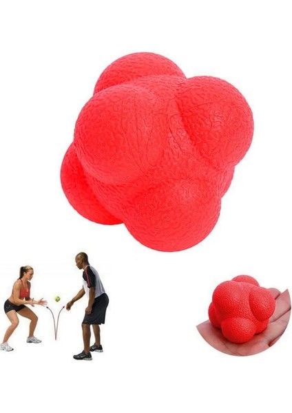 Kırmızı Stil 5.5cm Hexagonal Reaction Ball Silicone Agility Coordination Reflex Exercise Sports Fitness Training Ball Fitness Balls (Yurt Dışından) modelleri