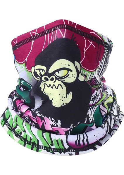 No.17 Stili Erkekler Kış Baskı Kafatası Bandana Polar Termal Boyun Koşu Kayak Yürüyüş Bisiklete Binme Avcılık Snowboard Spor Eşarp Yüz Maskesi Kadınlar (Yurt Dışından)