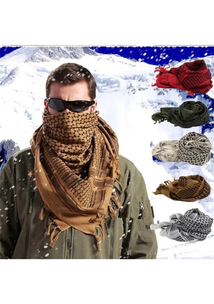 Siyah Stil Moda Erkekler Hafif Kare Açık Şal Askeri Arap Taktik Çöl Ordusu Shemagh Keffıyeh Arafat Eşarp Yürüyüş Kampı Için (Yurt Dışından)