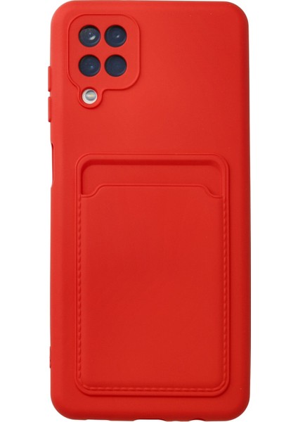 Samsung Galaxy M12 Kılıf Kelvin Kartvizitli Silikon - Kırmızı 300099