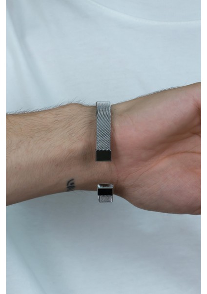 Örgü Hasır Model Kelepçe Unisex Çelik Bileklik Bilezik SCB20