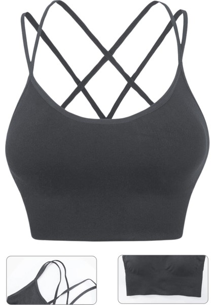 Ghassy Co. Kadın Cross Back Yoga Egzersiz Fitness Spor Sütyeni CRS003