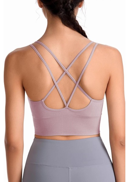 Kadın Cross Back Yoga Egzersiz Fitness Spor Sütyeni CRS003