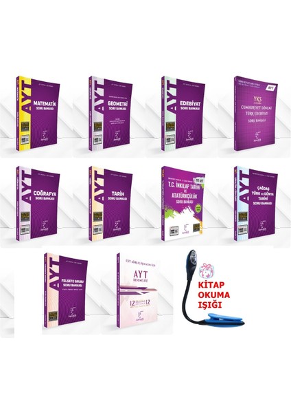 AYT Eşit Ağırlık Tüm Dersler Soru Bankası – 12’li Deneme - Kitap Okuma Işığı