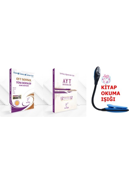AYT Sayısal Tüm Dersler Soru Bankası - 12'li Deneme Seti - Kitap Okuma Işığı