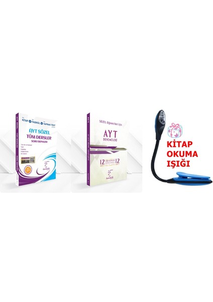 AYT Sözel Tüm Dersler Soru Bankası - Sözel 12'li Deneme Seti - Kitap Okuma Işığı