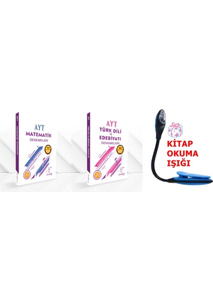 AYT Eşit Ağırlık Türkçe ve Matematik Çözümlü Deneme Kazandıran Set - Kitap Okuma Işığı