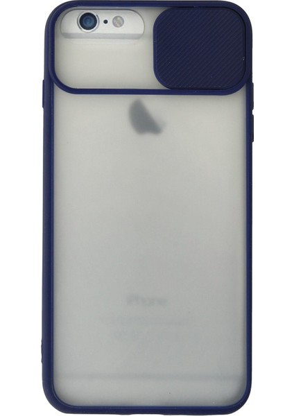 Iphone 6 Plus Kılıf Palm Buzlu Kamera Sürgülü Silikon - Lacivert 300099