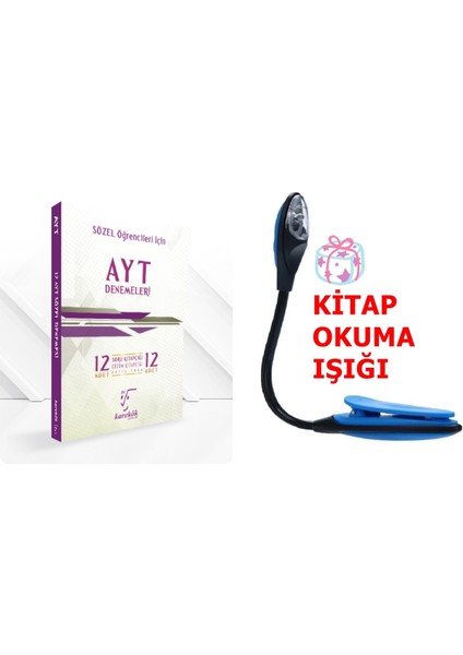 AYT Sözel 12'li Deneme Seti Kazandıran Süper Set - Kitap Okuma Işığı