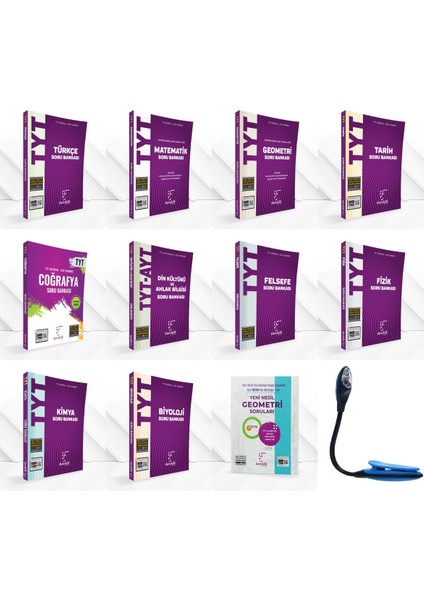 TYT Kazandıran Tüm Dersler Full Tam Set Soru Bankası Set - Kitap Okuma Işığı