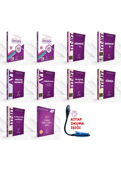 AYT Modüler Piramit Sistemiyle Konu Anlatımlı Soru Bankası Muhteşem Set - Kitap Okuma Işığı
