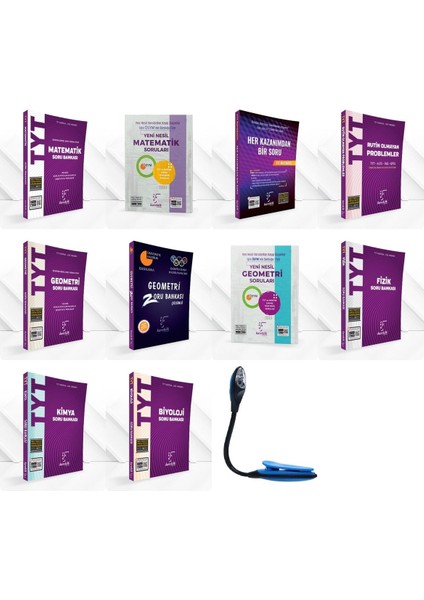TYT Sayısal Ağırlıklı Tüm Dersler Full Set Soru Bankası Set - Kitap Okuma Işığı