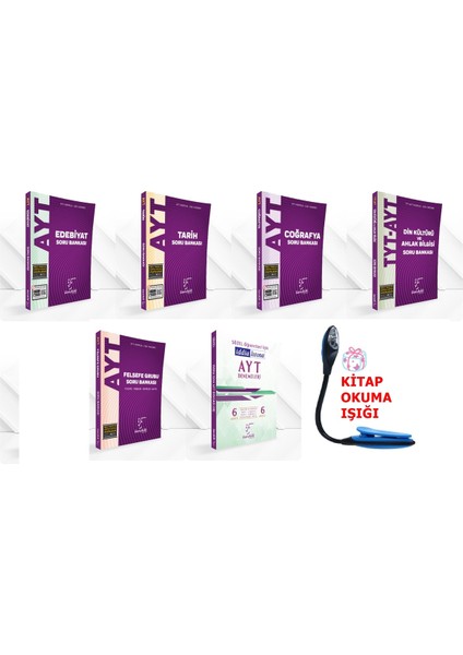 AYT Sözel Dersler Soru Bankası - 6'lı Deneme - Kitap Okuma Işığı