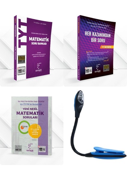 TYT Matematik Soru Bankası - Kazanım Soru - Yeni Nesil Soru Full Set - Kitap Okuma Işığı