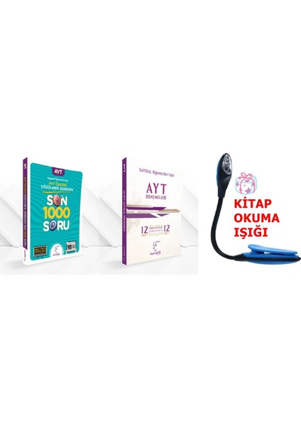 AYT Sayısal Sınav Öncesi Çözülmesi Gereken Son 1000 Soru - 12'li Deneme - Kitap Okuma Işığı