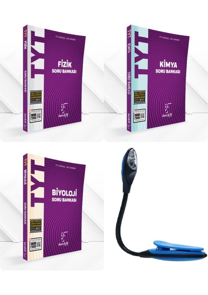TYT Fizik – Kimya - Biyoloji Full Set Soru Bankası Set - Kitap Okuma Işığı