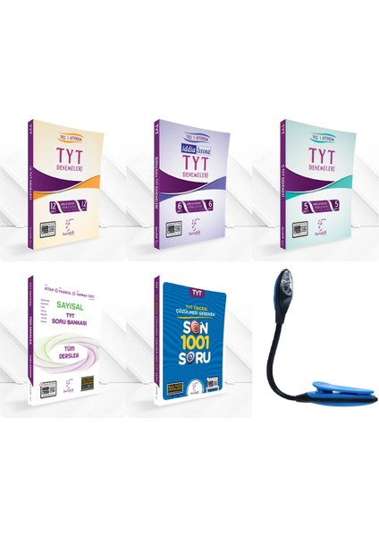 TYT Kazandıran Süper Denemeler - Sayısal Soru Bankaları Süper Set - Kitap Okuma Işığı