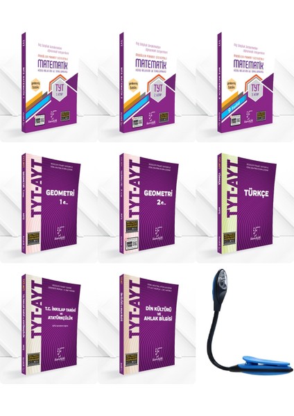 TYT Matematik – Geometri – Türkçe – Din Kültürü ve Ahlak Bilgisi – T.C. İnkılap Tarihi ve Atatürkçülük Konu Anlatımlı - Soru Bankası - Kitap Okuma Işığı