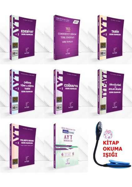 AYT Sözel Tüm Dersler Soru Bankası Kazanım Soruları - 6'lı Deneme - Kitap Okuma Işığı