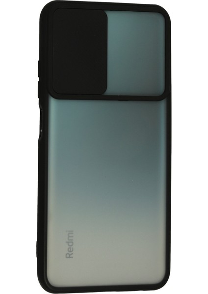 Xiaomi Redmi Note 10S Kılıf Palm Buzlu Kamera Sürgülü Silikon - Siyah 300099