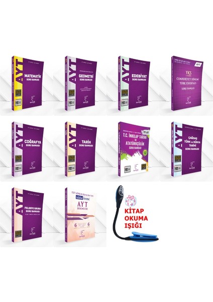 AYT Eşit Ağırlık Tüm Dersler Soru Bankası - 6'lı Deneme - Kitap Okuma Işığı