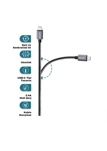 3A 60W Usba To Type-C Deri Kaplama Hızlı Şarj ve Data Kablosu Siyah + Schitec Type-C To Usba 3.0 Otg Dönüştürücü Adaptör indirimleri