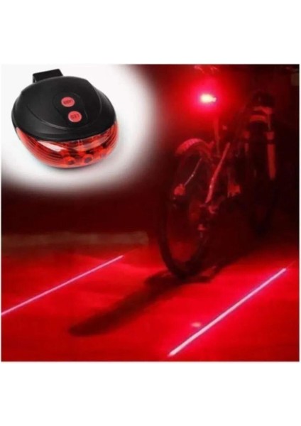 Bisiklet Arka Stop Lambası Lazer Güvenlik Şeritli LED Işık (Pil Dahil) modelleri