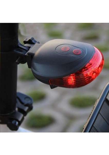 Bisiklet Arka Stop Lambası Lazer Güvenlik Şeritli LED Işık (Pil Dahil) fırsatları