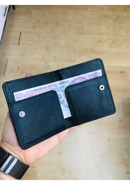 Bony Siyah Deri Kağıt Para Bölmeli Kişiye Özel Isim Baskılı Kartlık Cüzdan modelleri