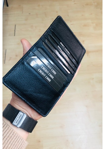 Bony Siyah Deri Kağıt Para Bölmeli Kişiye Özel Isim Baskılı Kartlık Cüzdan indirimleri