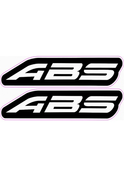 Abs Sticker 7cm Siyah - Etiket 2 Adet