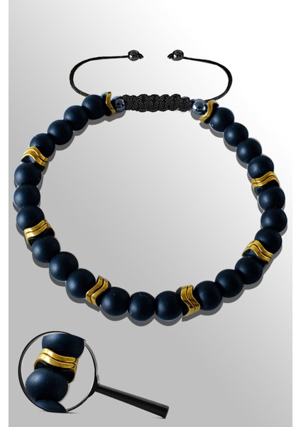Sertifikalı Gold Hematit 6 mm Doğal Ham Şungit ( Shungite ) Taşı Bileklik