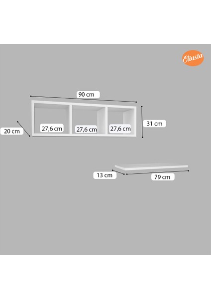 Kitaplık Duvar Rafı Tv Ünitesi Rafı