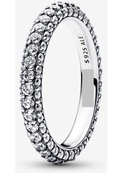Timeless Tek Sıra Pavé Gümüş Renk Yüzük