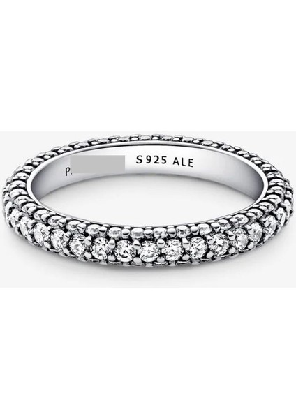 Timeless Tek Sıra Pavé Gümüş Renk Yüzük fiyatları