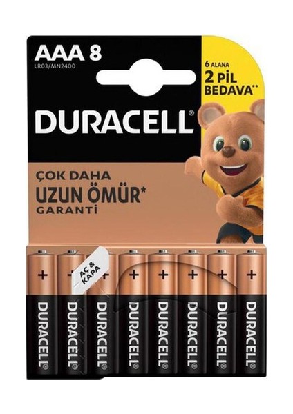 LR03 Alkalin Aaa Ince Kalem Pil 8'li