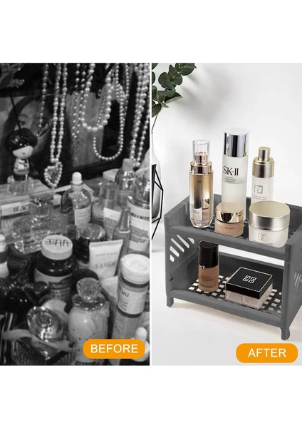 2 Katlı Mutfak Tezgah Üstü Rafı Çok Amaçlı Dolap Baharatlık Düzenleme Organizeri Antrasit modelleri