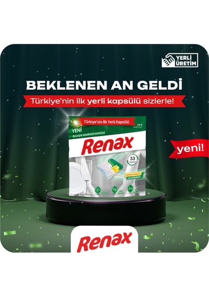 Renax Bulaşık Makinesi Kapsülü Hepsi Bir Arada 33 Lü - 6 Paket