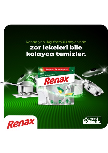 Renax Bulaşık Makinesi Kapsülü Hepsi Bir Arada 33 Lü - 6 Paket