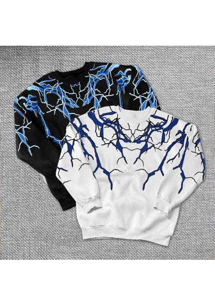 Bisiklet Yaka Dijital Baskılı Üç Iplik Sweatshirt modelleri